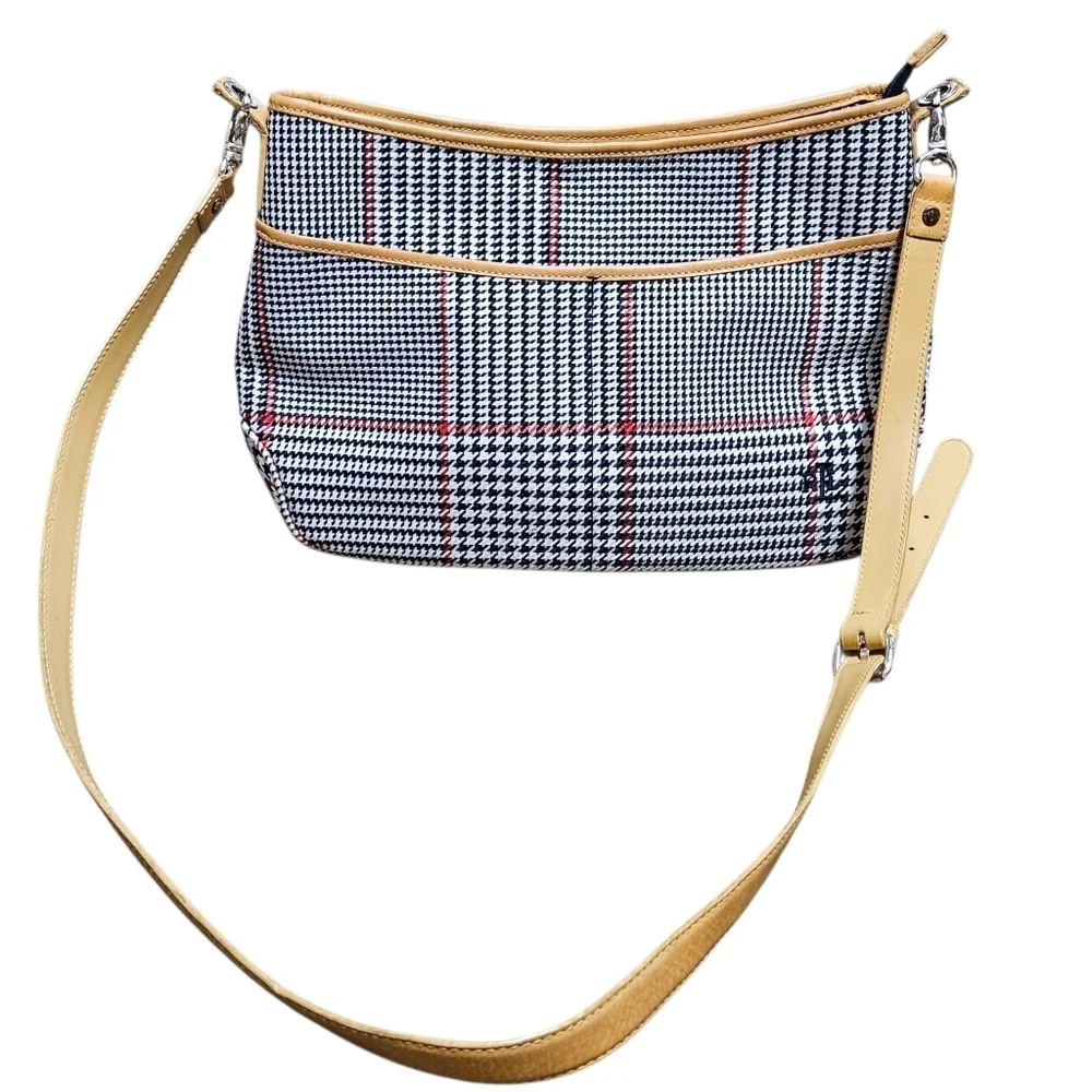 Ralph Lauren Houndstooth Shoulder Bag Purse Red White Blue Americana Preppy Y2K